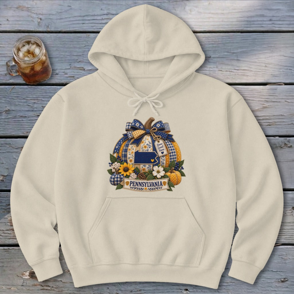 Pennsylvania Faux Patchwork Pumpkin Hoodie