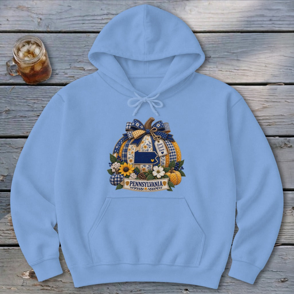 Pennsylvania Faux Patchwork Pumpkin Hoodie