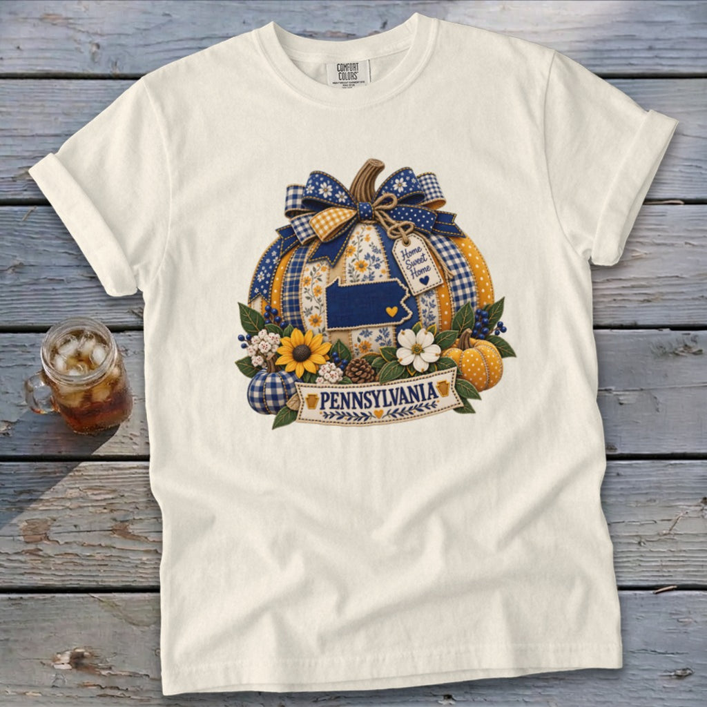 Pennsylvania Faux Patchwork Pumpkin Signature Tee