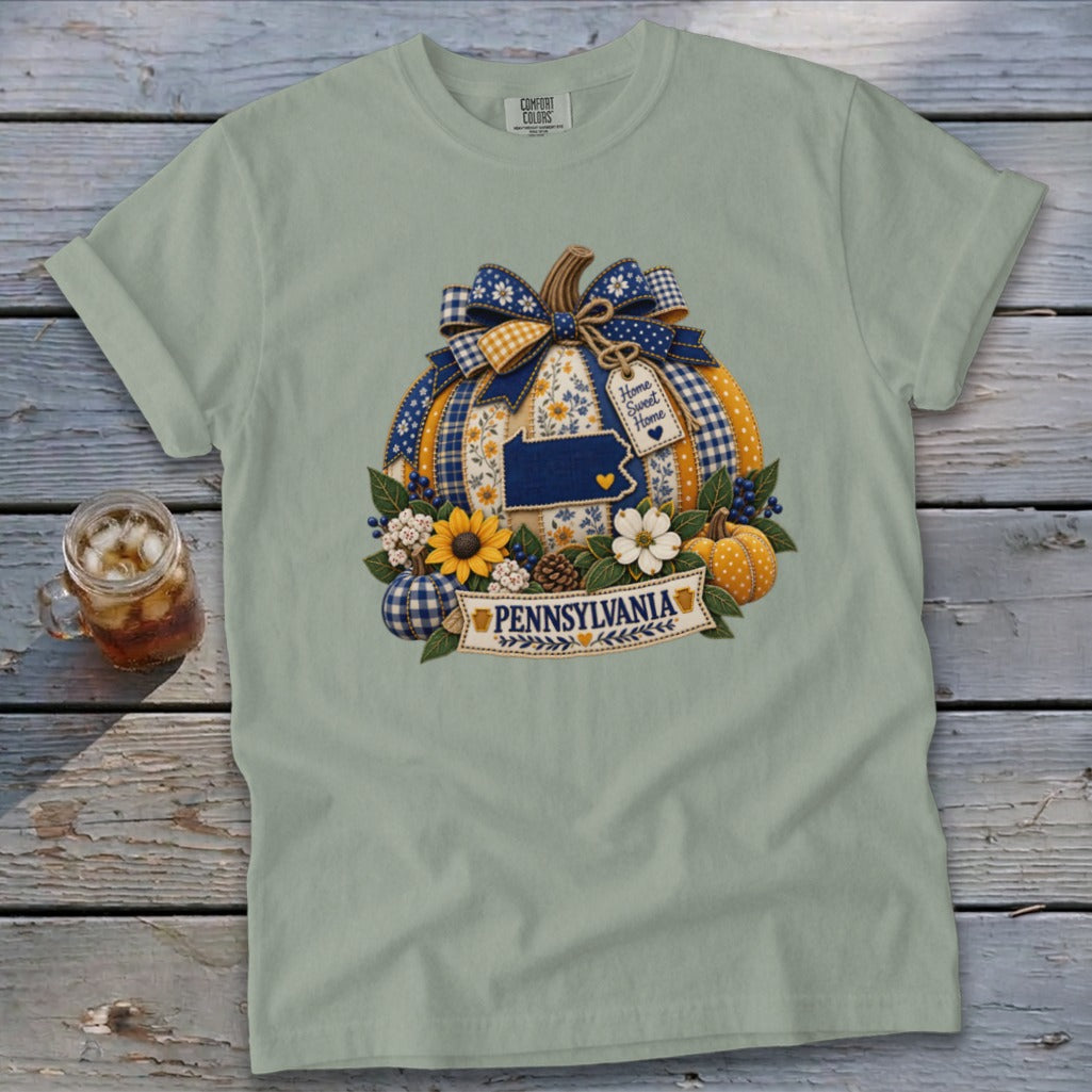 Pennsylvania Faux Patchwork Pumpkin Signature Tee