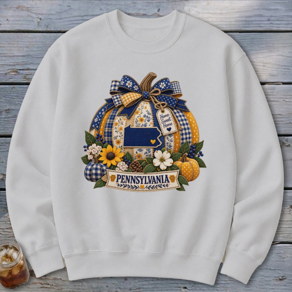 Pennsylvania Faux Patchwork Pumpkin Sweatshirt