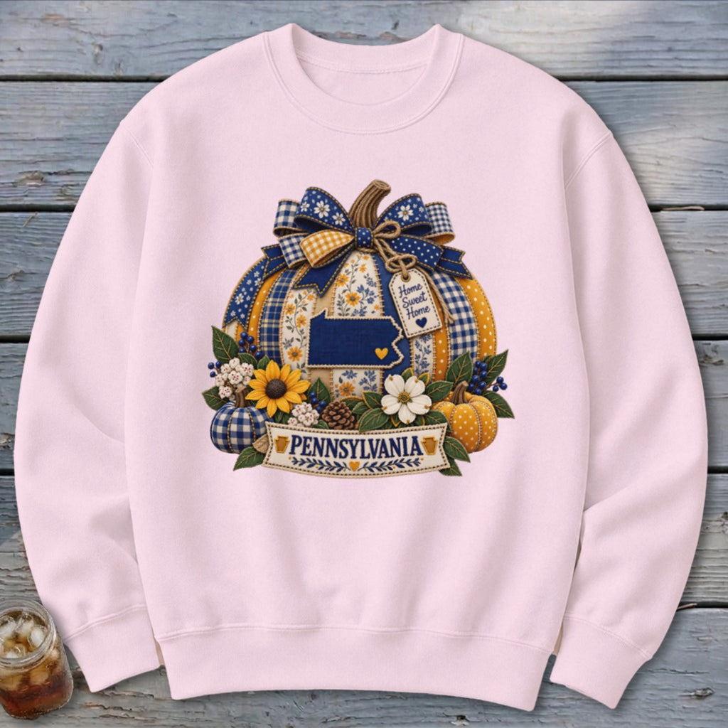 Pennsylvania Faux Patchwork Pumpkin Sweatshirt