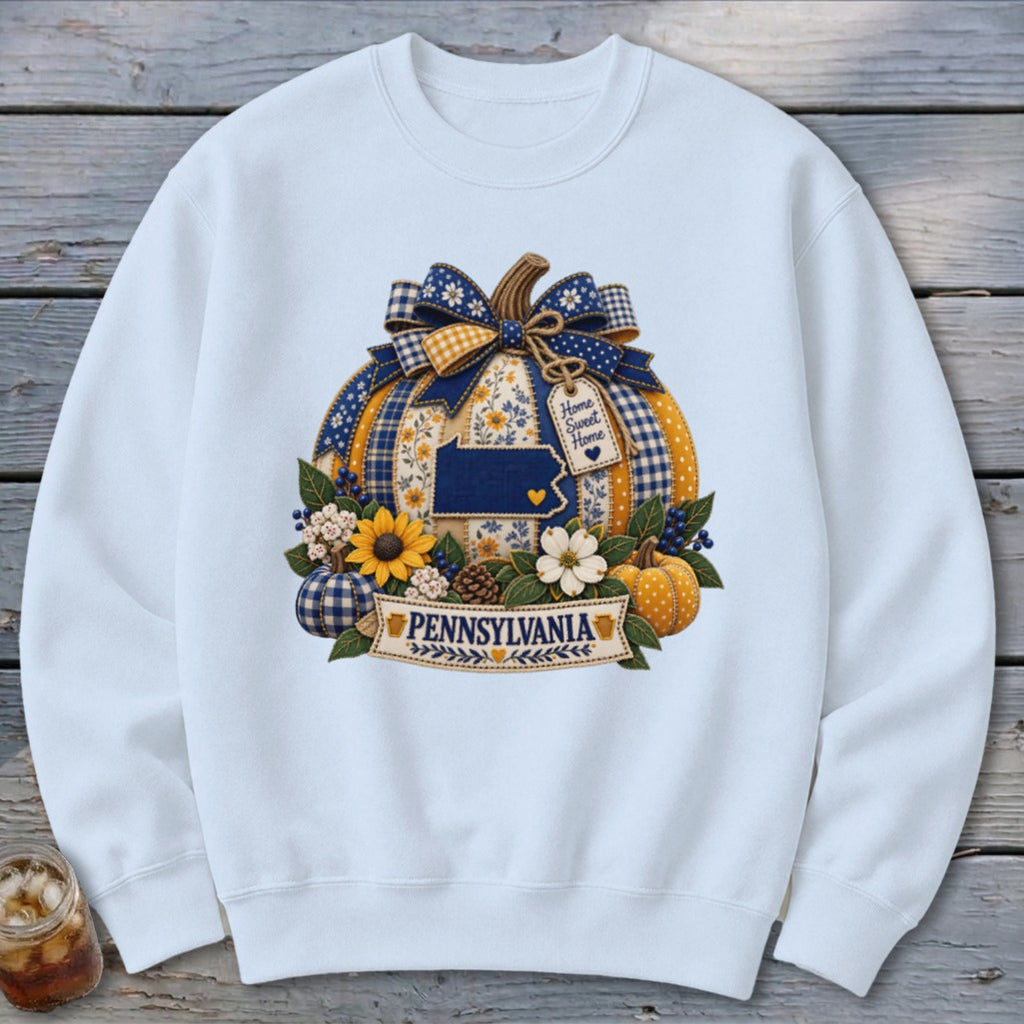 Pennsylvania Faux Patchwork Pumpkin Sweatshirt