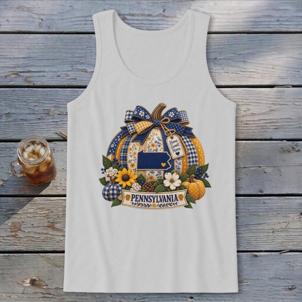 Pennsylvania Faux Patchwork Pumpkin Tank Top
