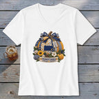 Pennsylvania Faux Patchwork Pumpkin V-neck