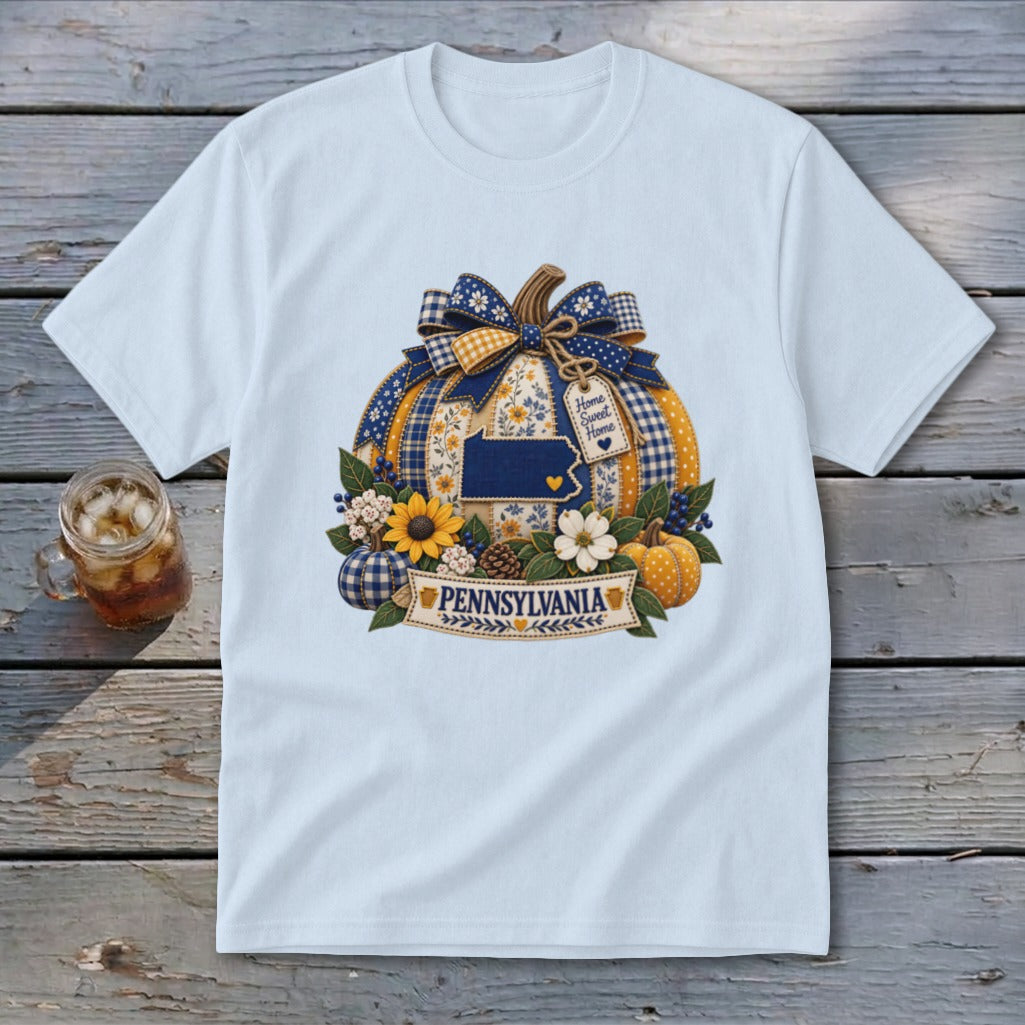 Pennsylvania Faux Patchwork Pumpkin Youth Tee