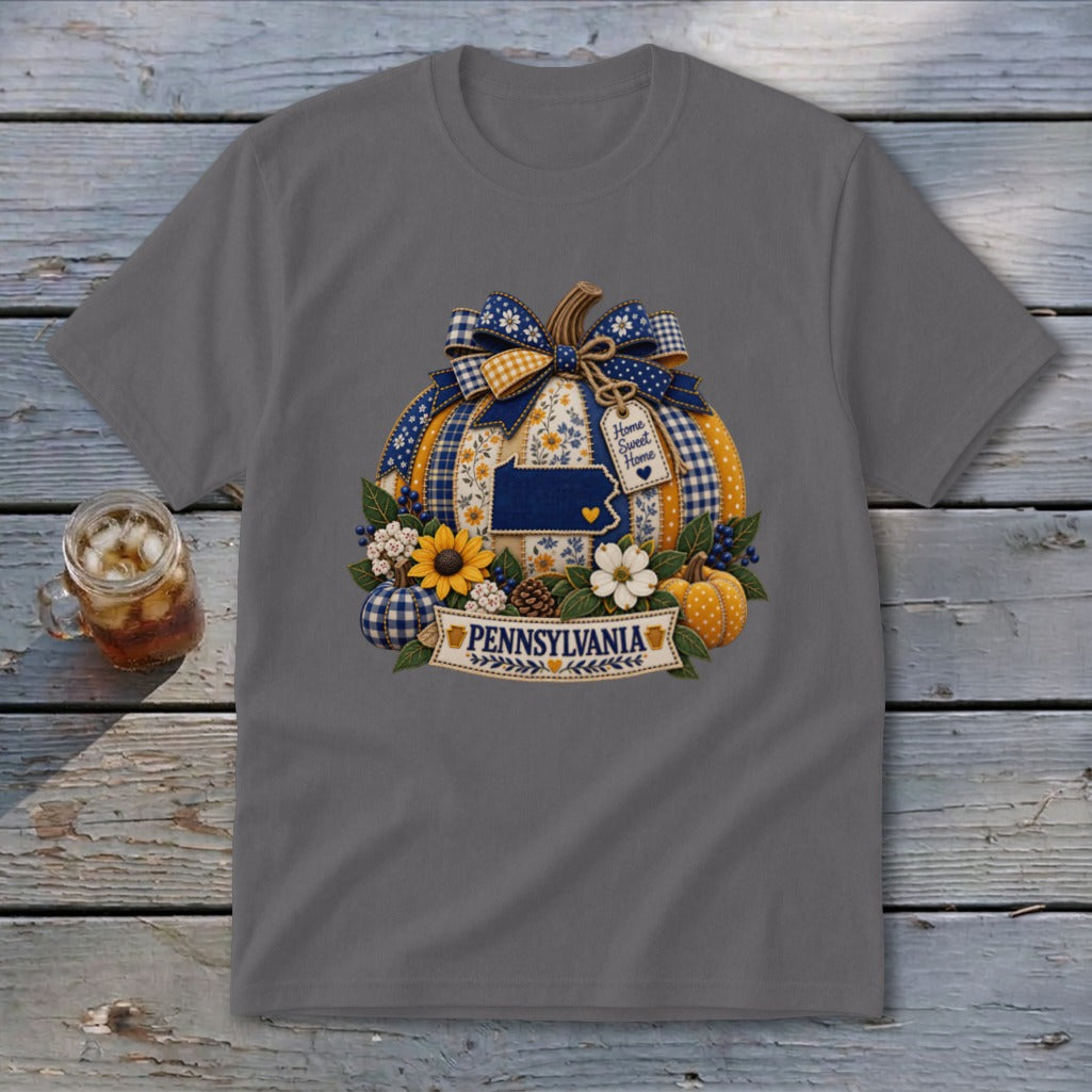 Pennsylvania Faux Patchwork Pumpkin Youth Tee