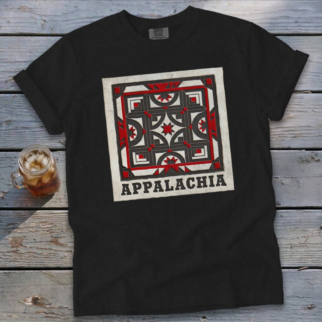 Quilt Pattern Signature Tee - Black