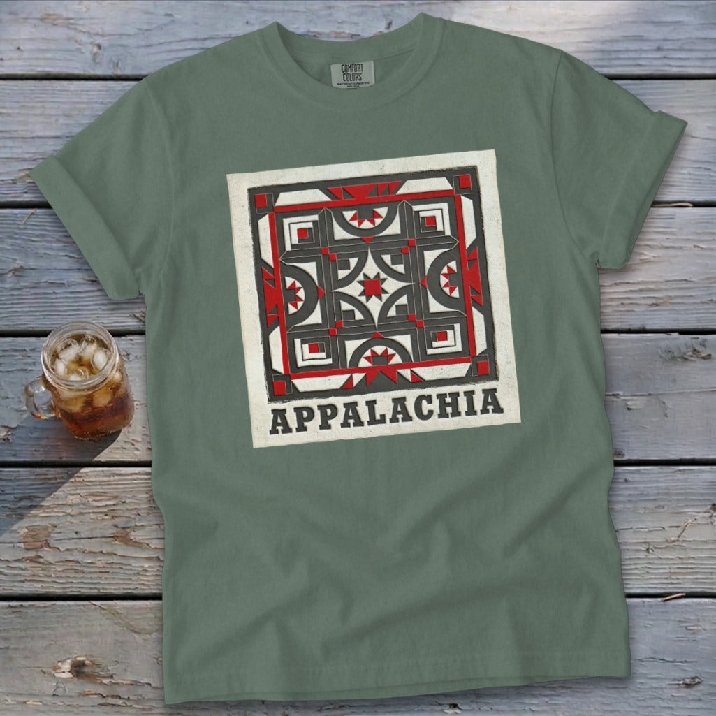 Quilt Pattern Signature Tee - Blue Spruce