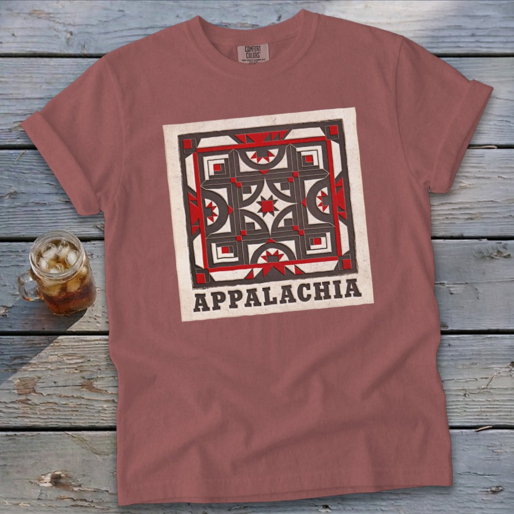 Quilt Pattern Signature Tee - Brick