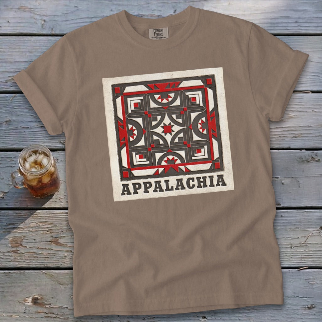 Quilt Pattern Signature Tee - Espresso