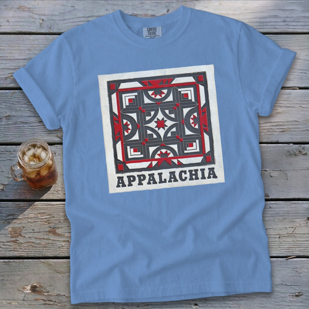 Quilt Pattern Signature Tee - Royal Caribe