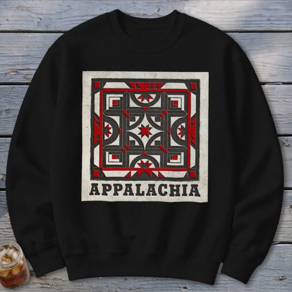 Quilt Pattern Sweatshirt - Black