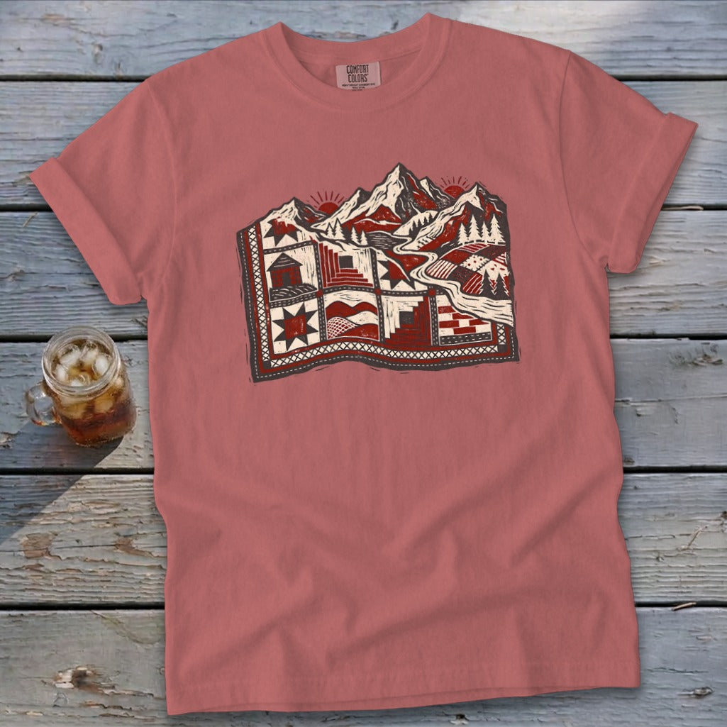 Quilted Mountain Signature Tee - Crimson