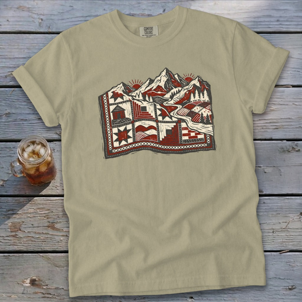 Quilted Mountain Signature Tee - Khaki