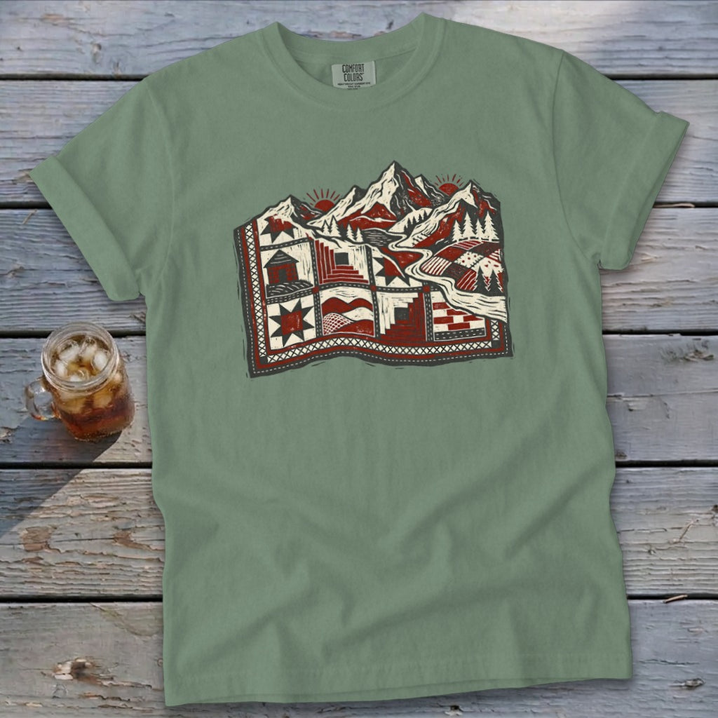 Quilted Mountain Signature Tee - Light Green