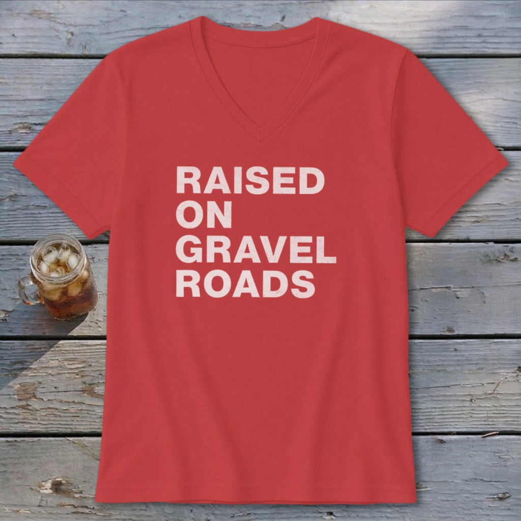 Raised on Gravel Roads V-neck