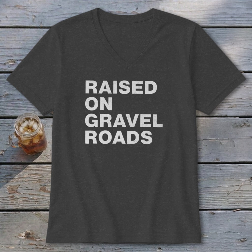 Raised on Gravel Roads V-neck