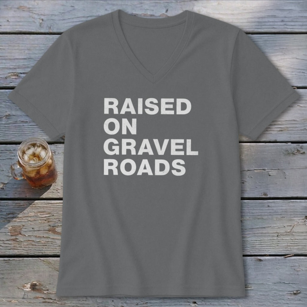 Raised on Gravel Roads V-neck