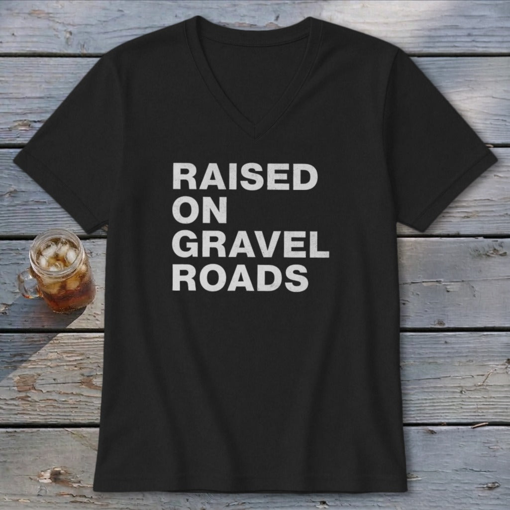 Raised on Gravel Roads V-neck