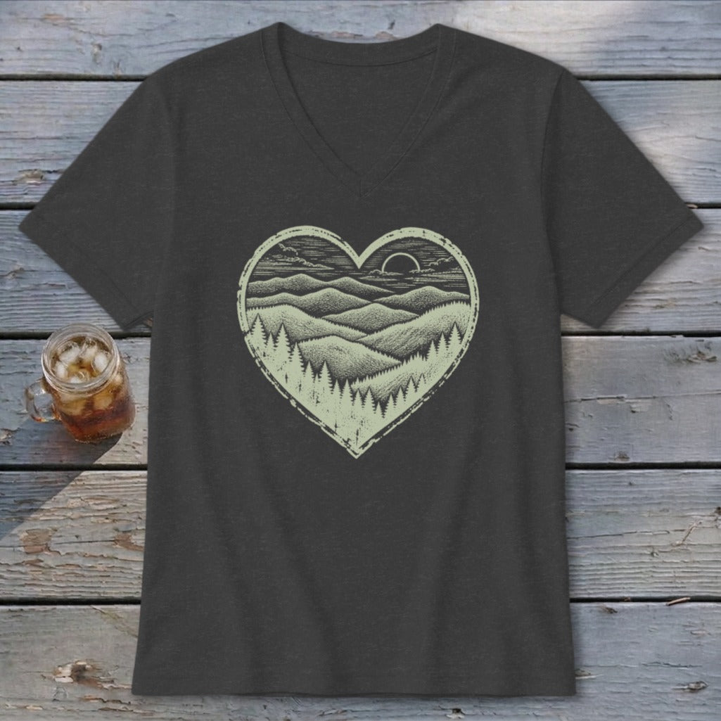 Ridge Heart V-neck