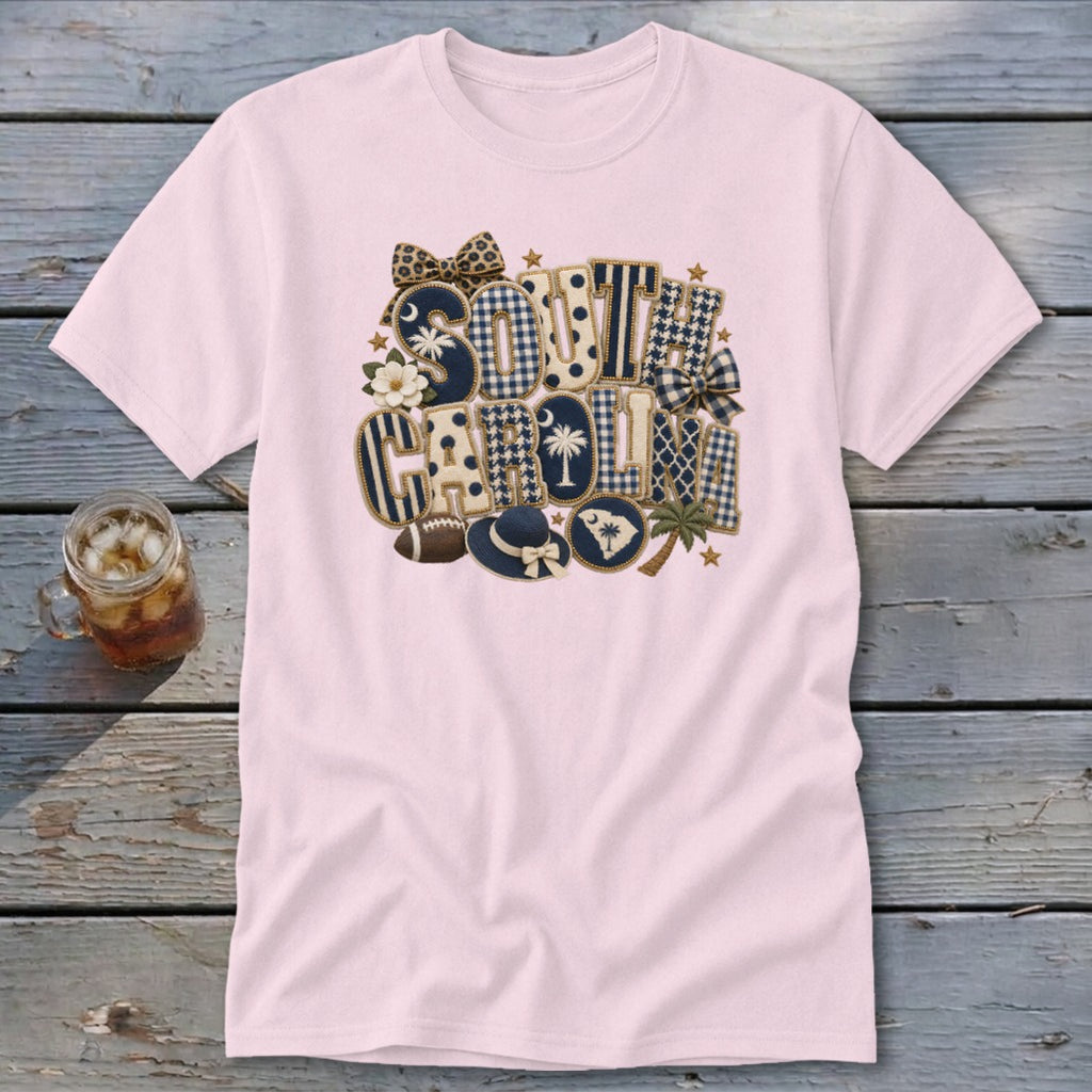 South Carolina Faux Chenille Fall Patch Classic Tee