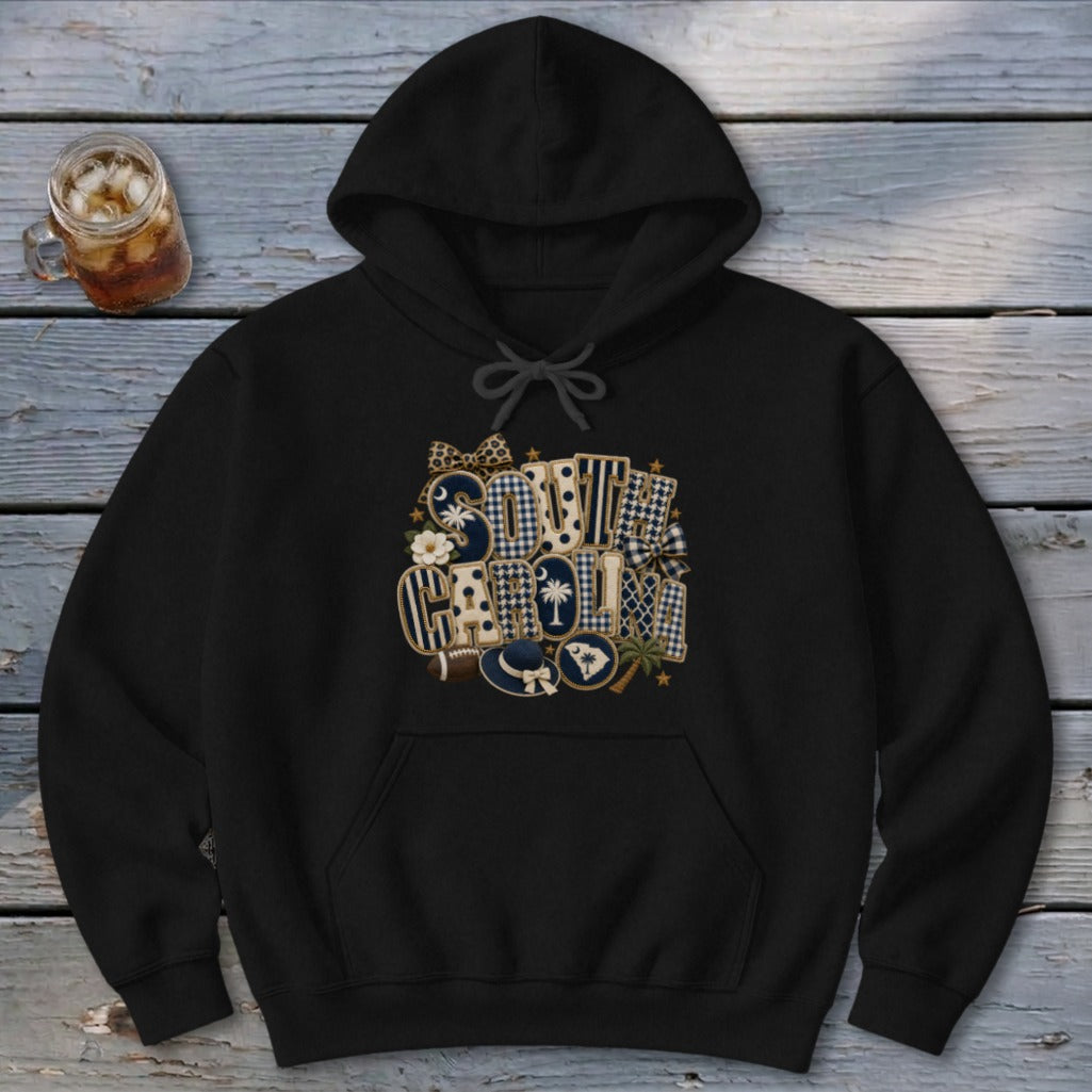 South Carolina Faux Chenille Fall Patch Hoodie