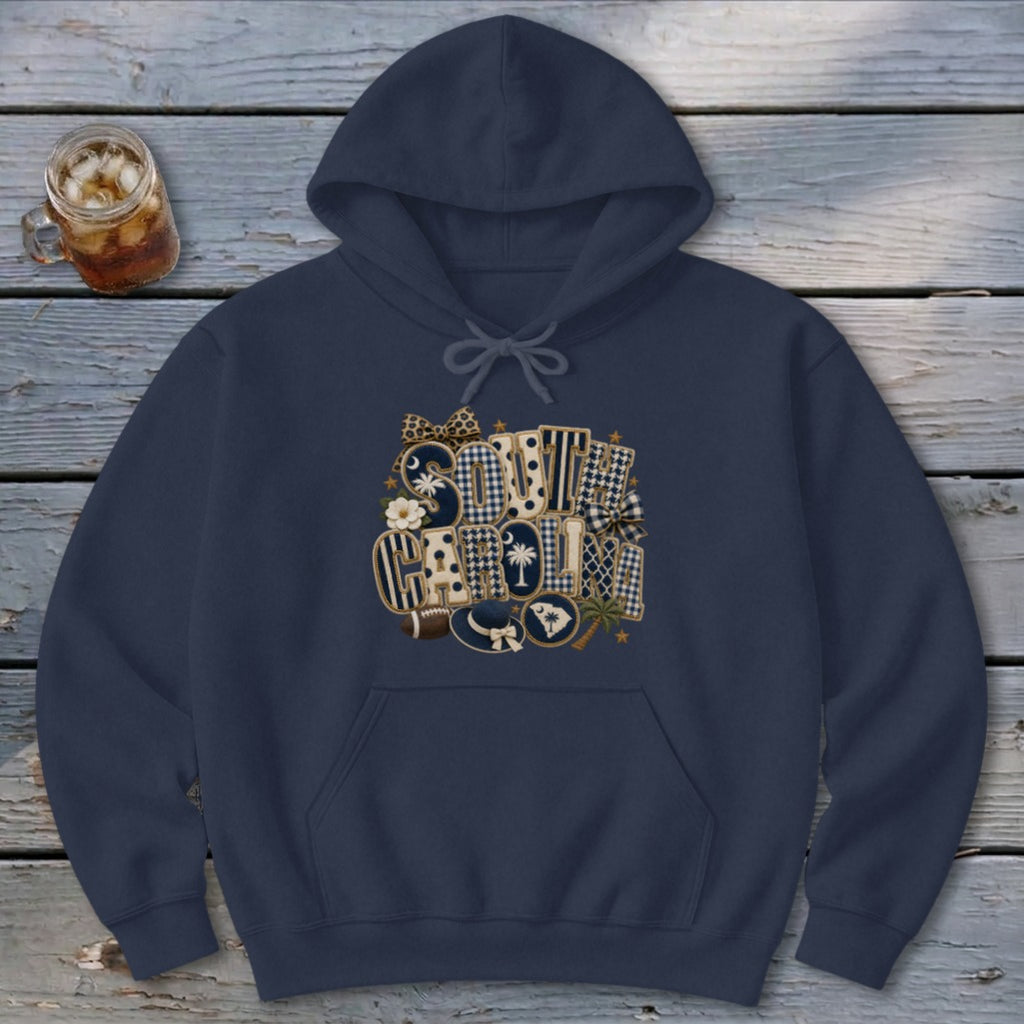 South Carolina Faux Chenille Fall Patch Hoodie