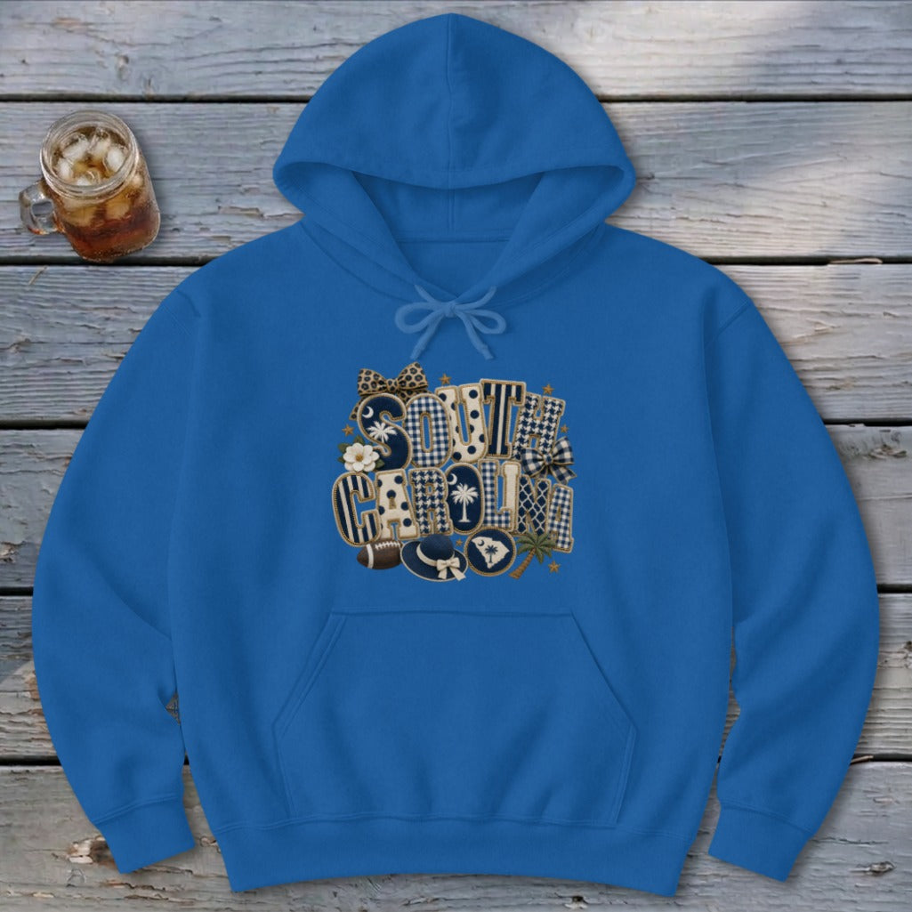 South Carolina Faux Chenille Fall Patch Hoodie