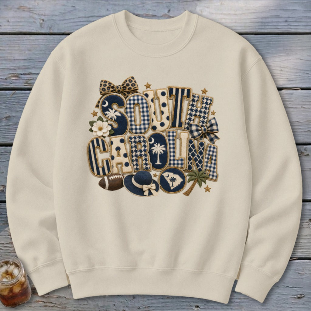 South Carolina Faux Chenille Fall Patch Sweatshirt