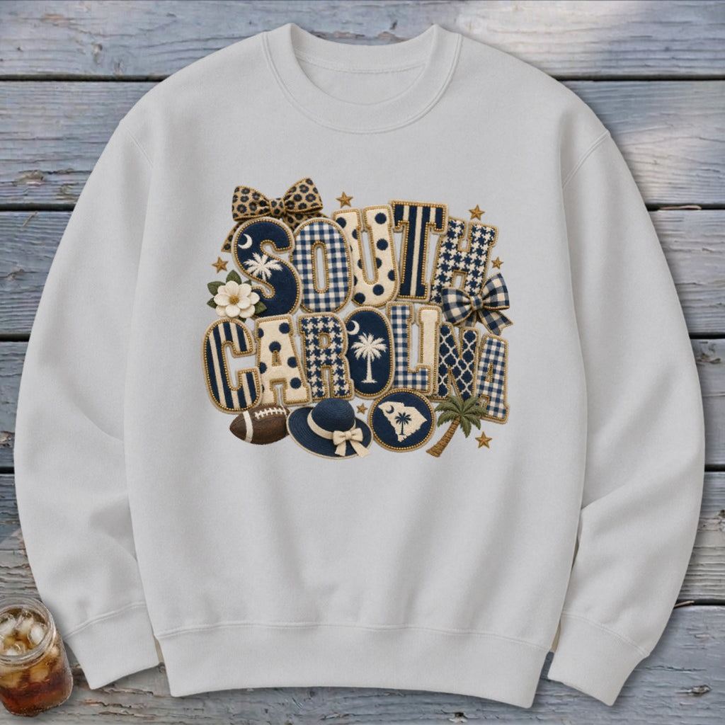 South Carolina Faux Chenille Fall Patch Sweatshirt