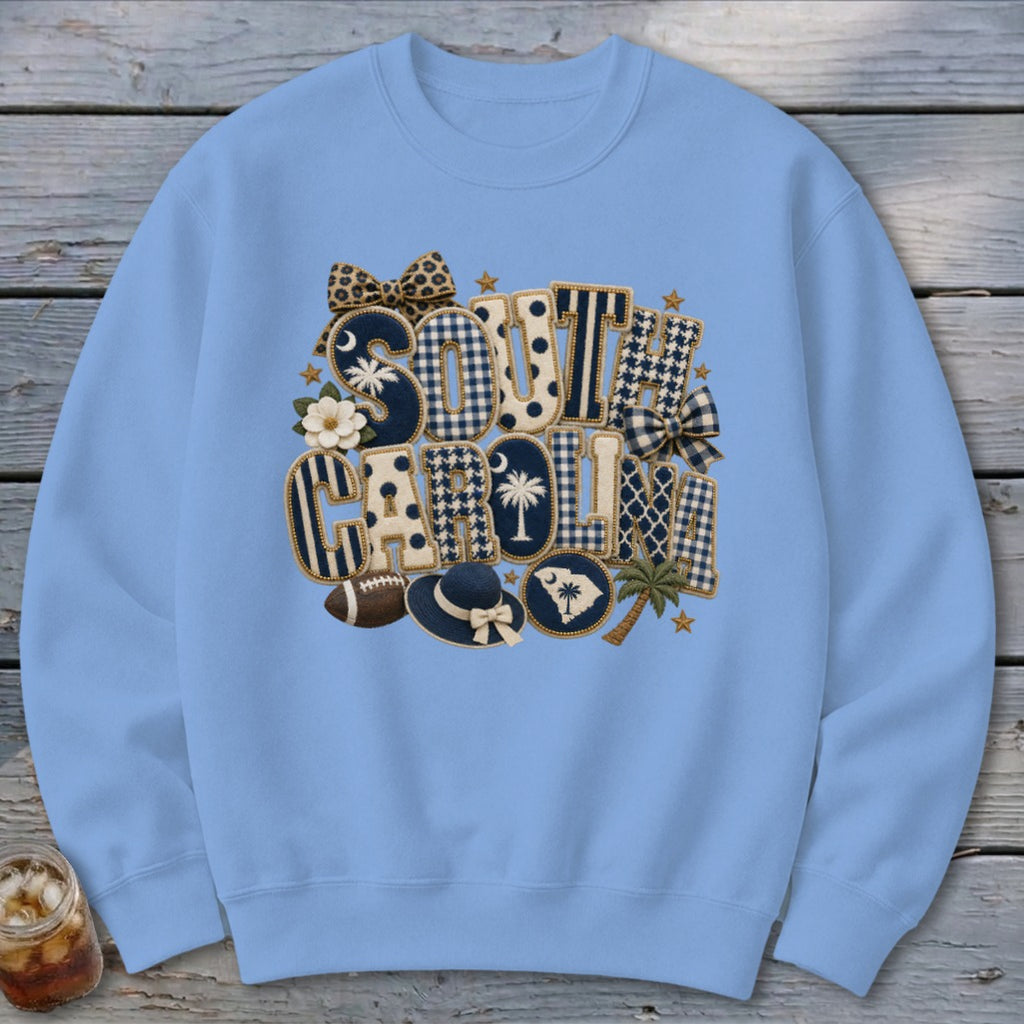 South Carolina Faux Chenille Fall Patch Sweatshirt