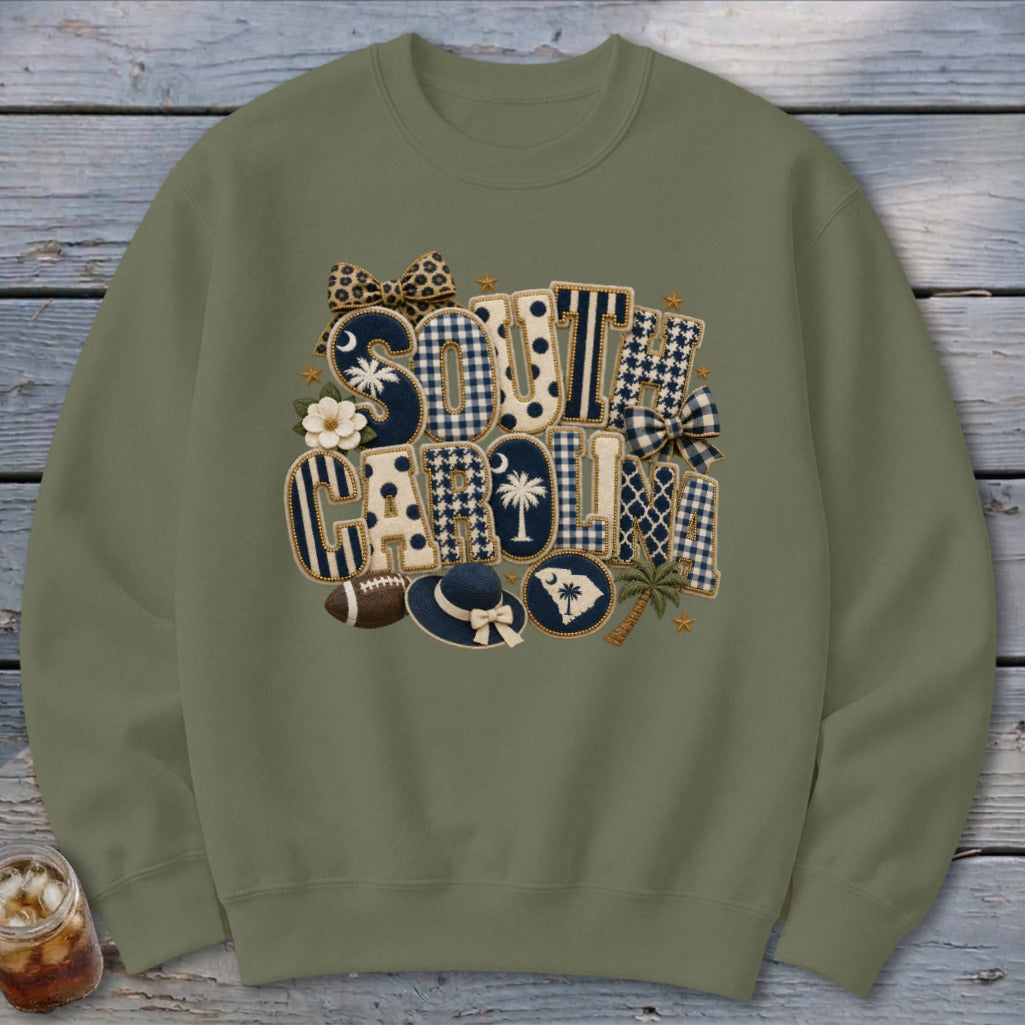 South Carolina Faux Chenille Fall Patch Sweatshirt