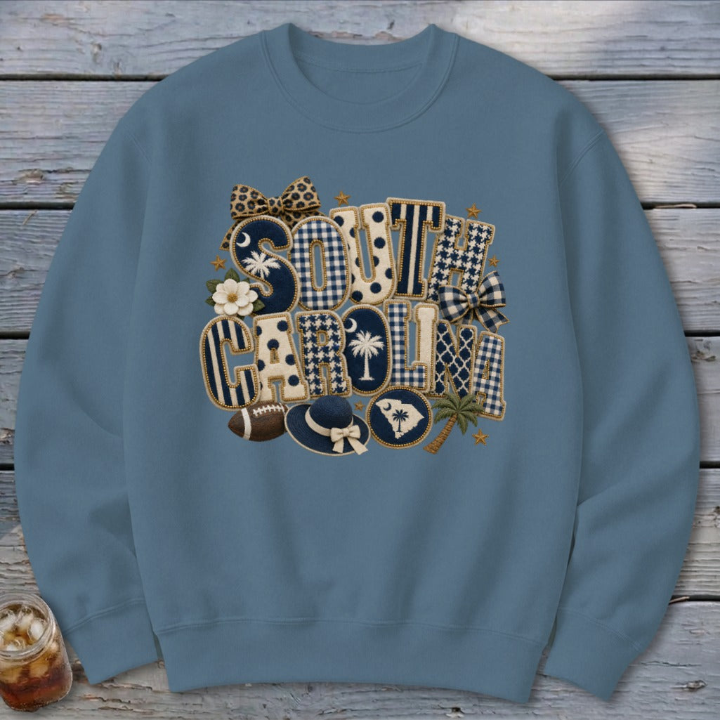 South Carolina Faux Chenille Fall Patch Sweatshirt