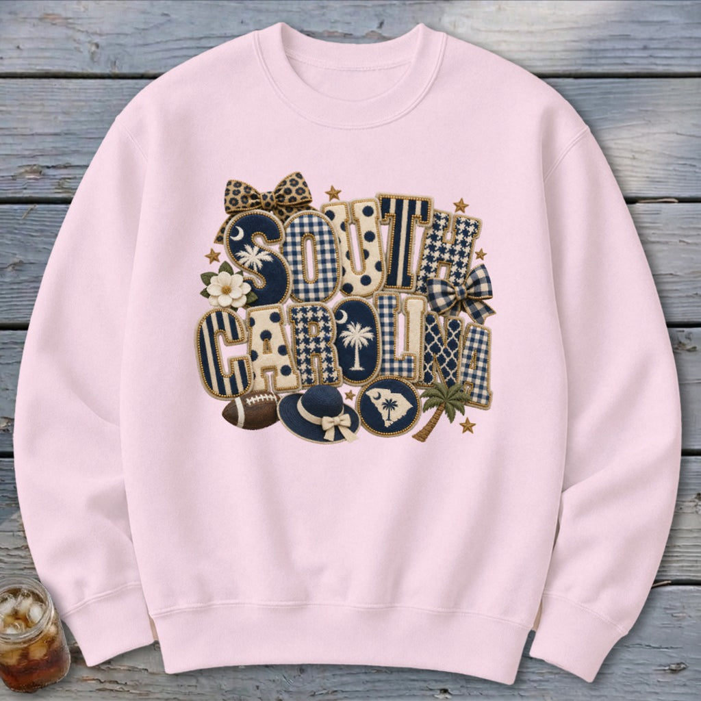 South Carolina Faux Chenille Fall Patch Sweatshirt