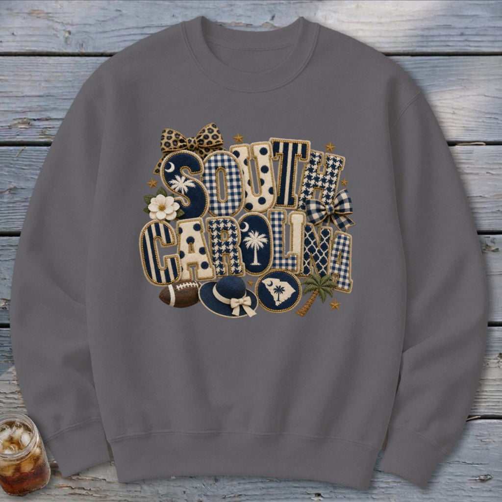 South Carolina Faux Chenille Fall Patch Sweatshirt
