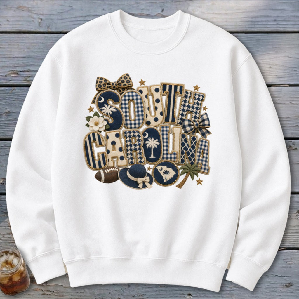 South Carolina Faux Chenille Fall Patch Sweatshirt