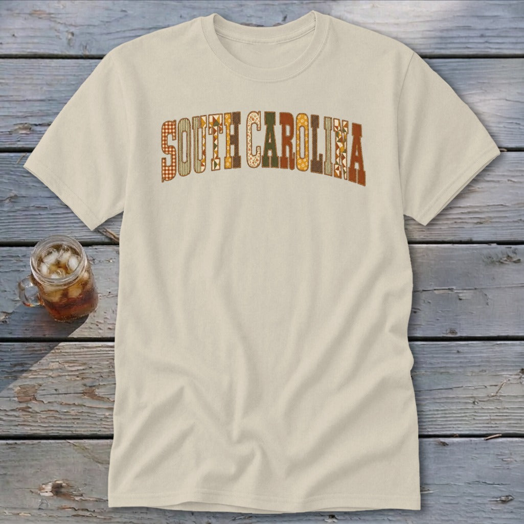 South Carolina Faux Embroidery Letters Classic Tee
