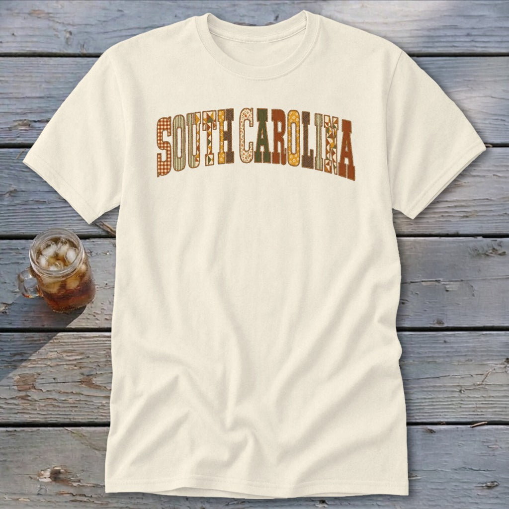 South Carolina Faux Embroidery Letters Classic Tee