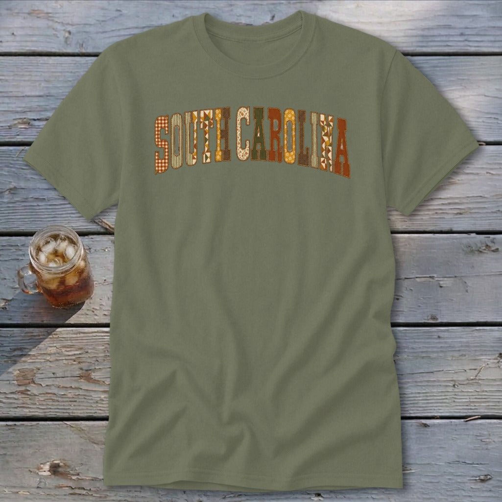 South Carolina Faux Embroidery Letters Classic Tee