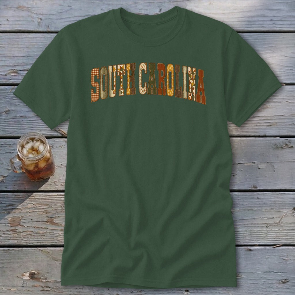 South Carolina Faux Embroidery Letters Classic Tee