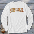 South Carolina Faux Embroidery Letters Long Sleeve Tee