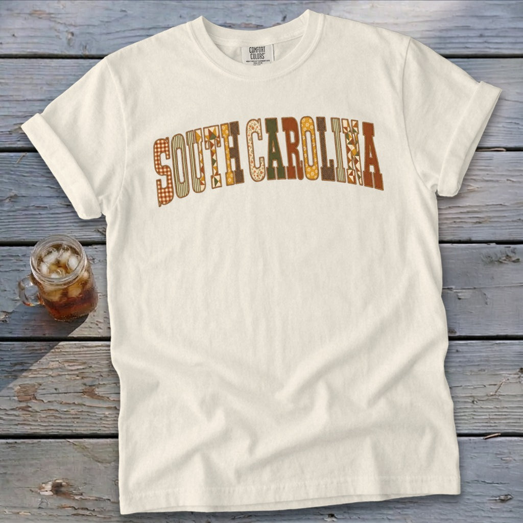South Carolina Faux Embroidery Letters Signature Tee