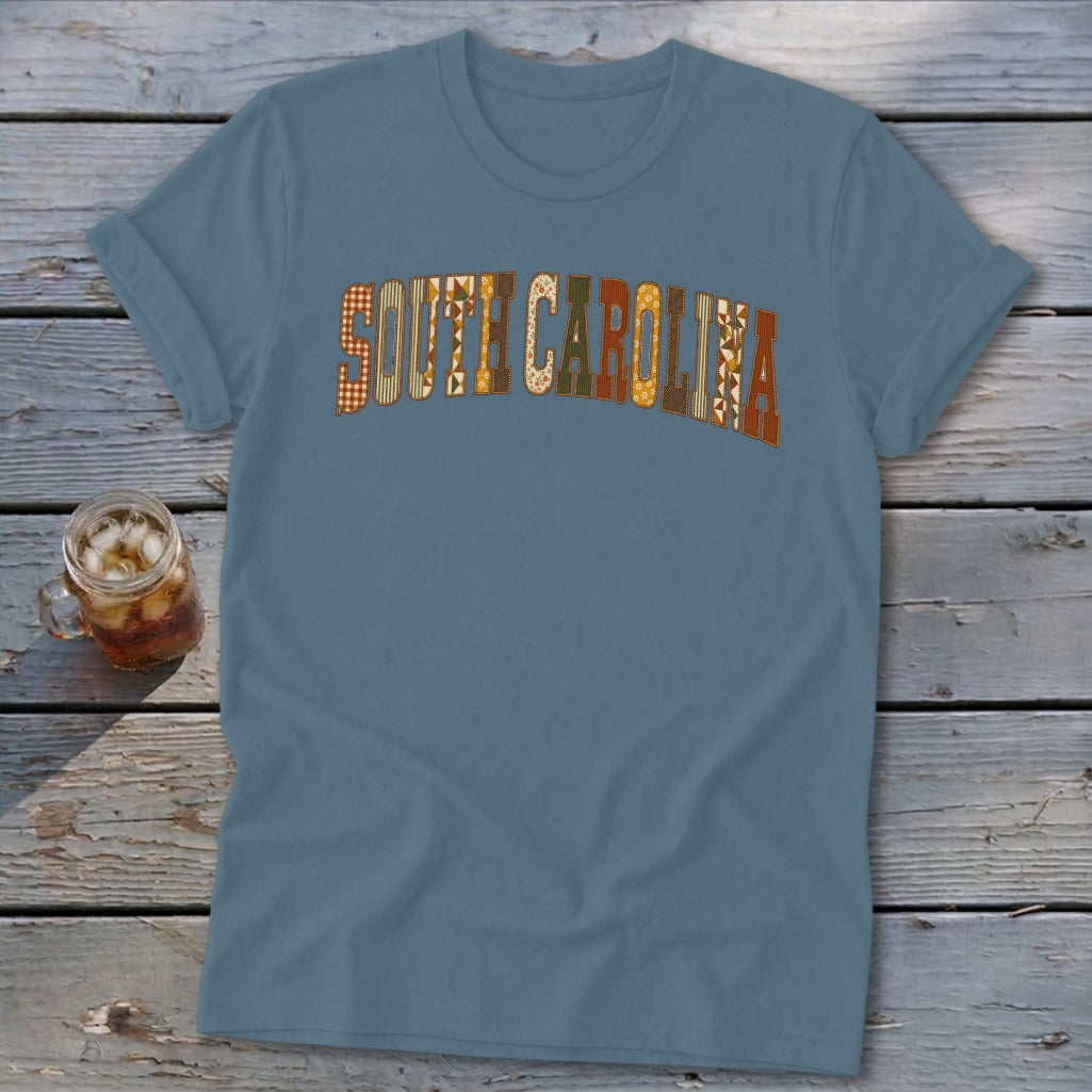 South Carolina Faux Embroidery Letters Softstyle Tee