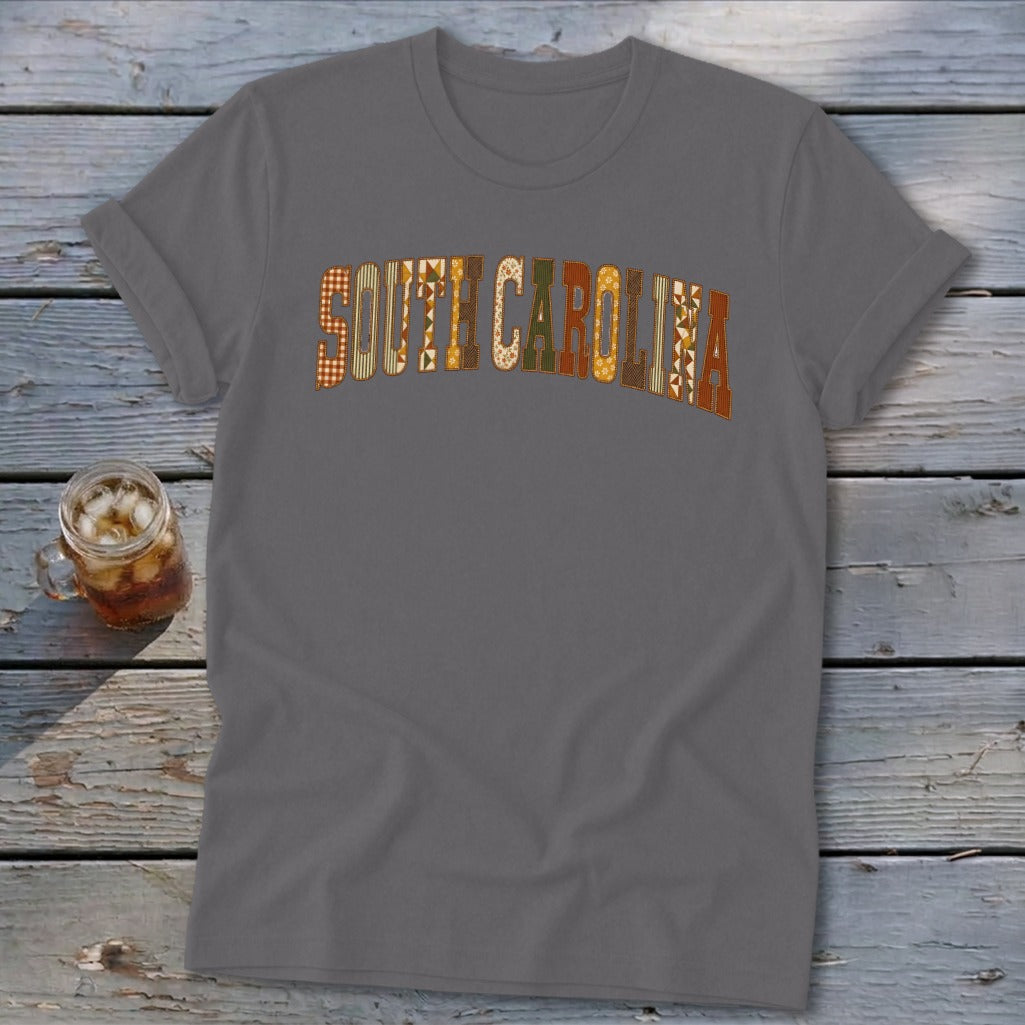 South Carolina Faux Embroidery Letters Softstyle Tee