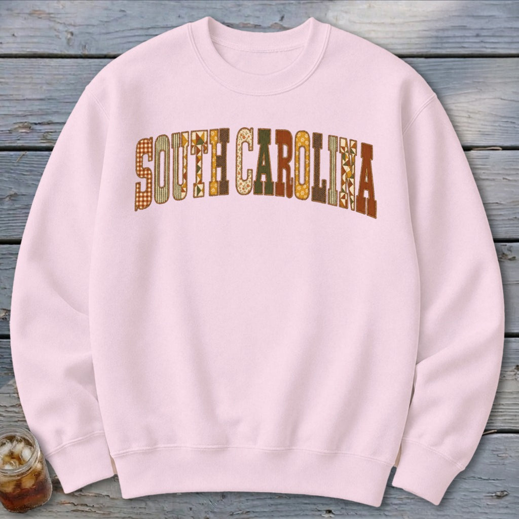South Carolina Faux Embroidery Letters Sweatshirt