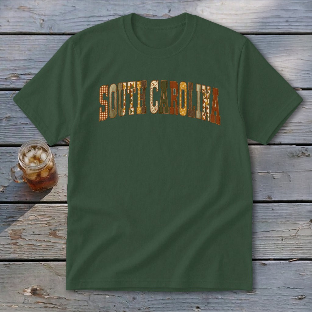 South Carolina Faux Embroidery Letters Youth Tee
