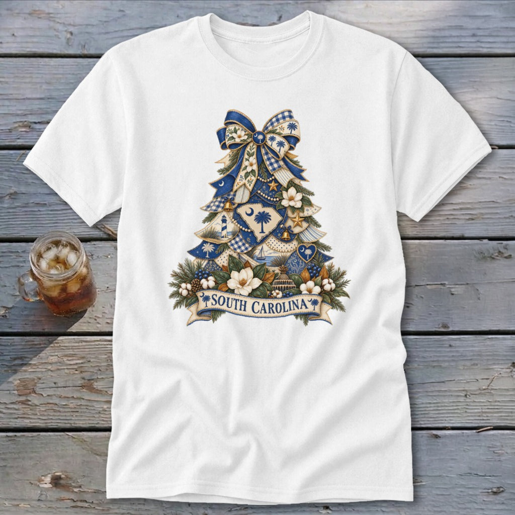 South Carolina Faux Patchwork Christmas Tree Classic Tee