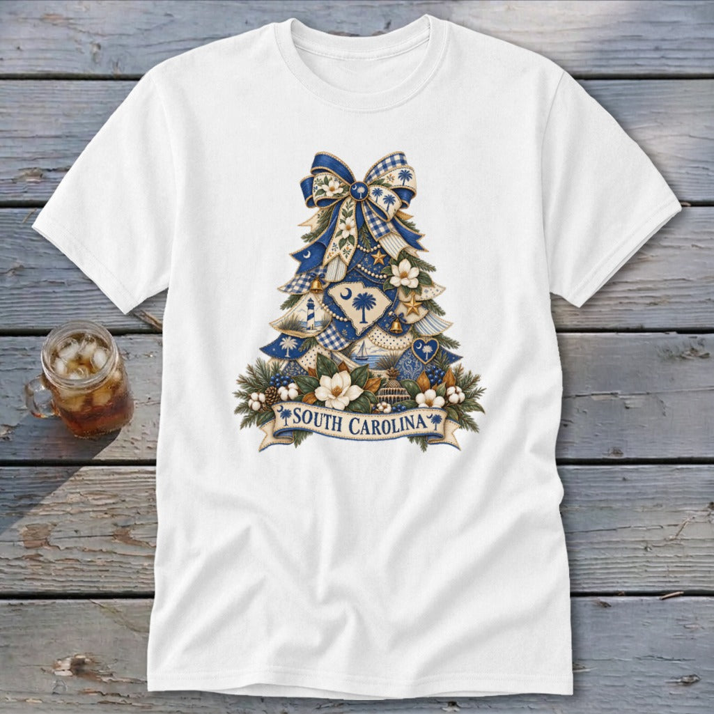 South Carolina Faux Patchwork Christmas Tree Classic Tee