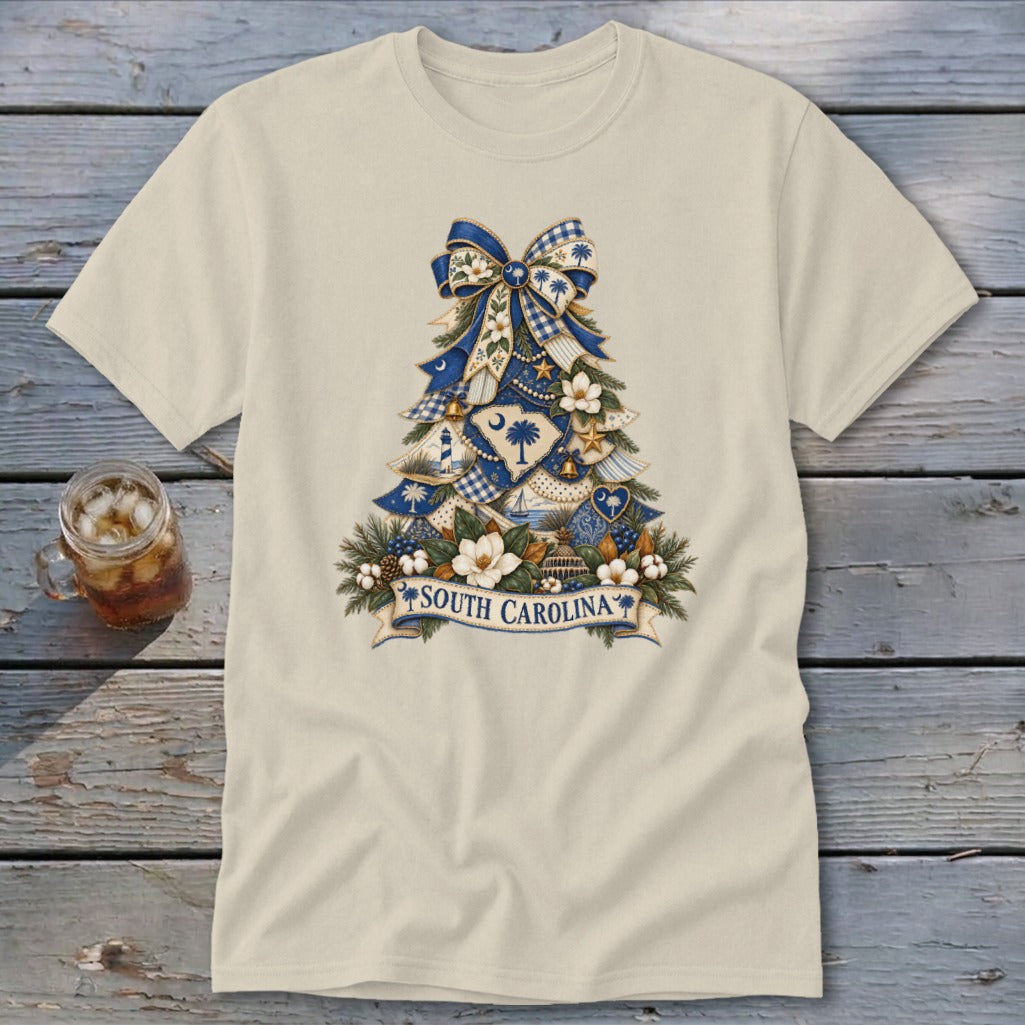 South Carolina Faux Patchwork Christmas Tree Classic Tee